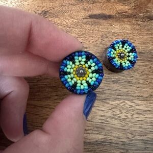 Huichol Beaded Spring Flower Plugs